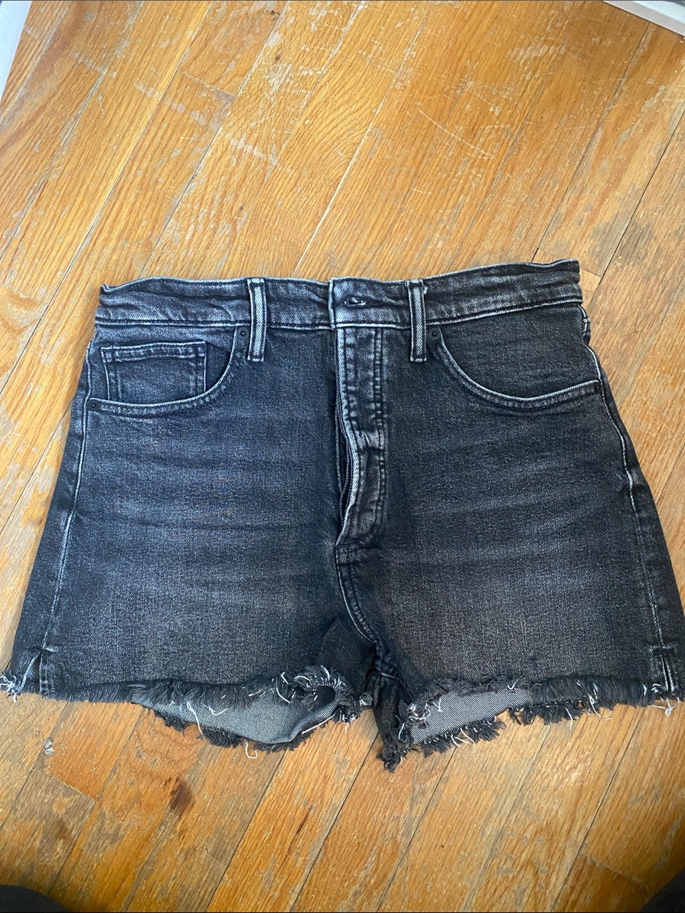 Lucky Brand Black Washed Denim Cutoff Shorts